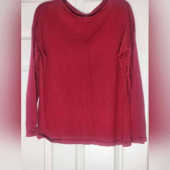 J.Jill M Scarlet Red 100% MERINO WOOL Knit Longsleeve Women's Sweater - Picture 7 of 8
